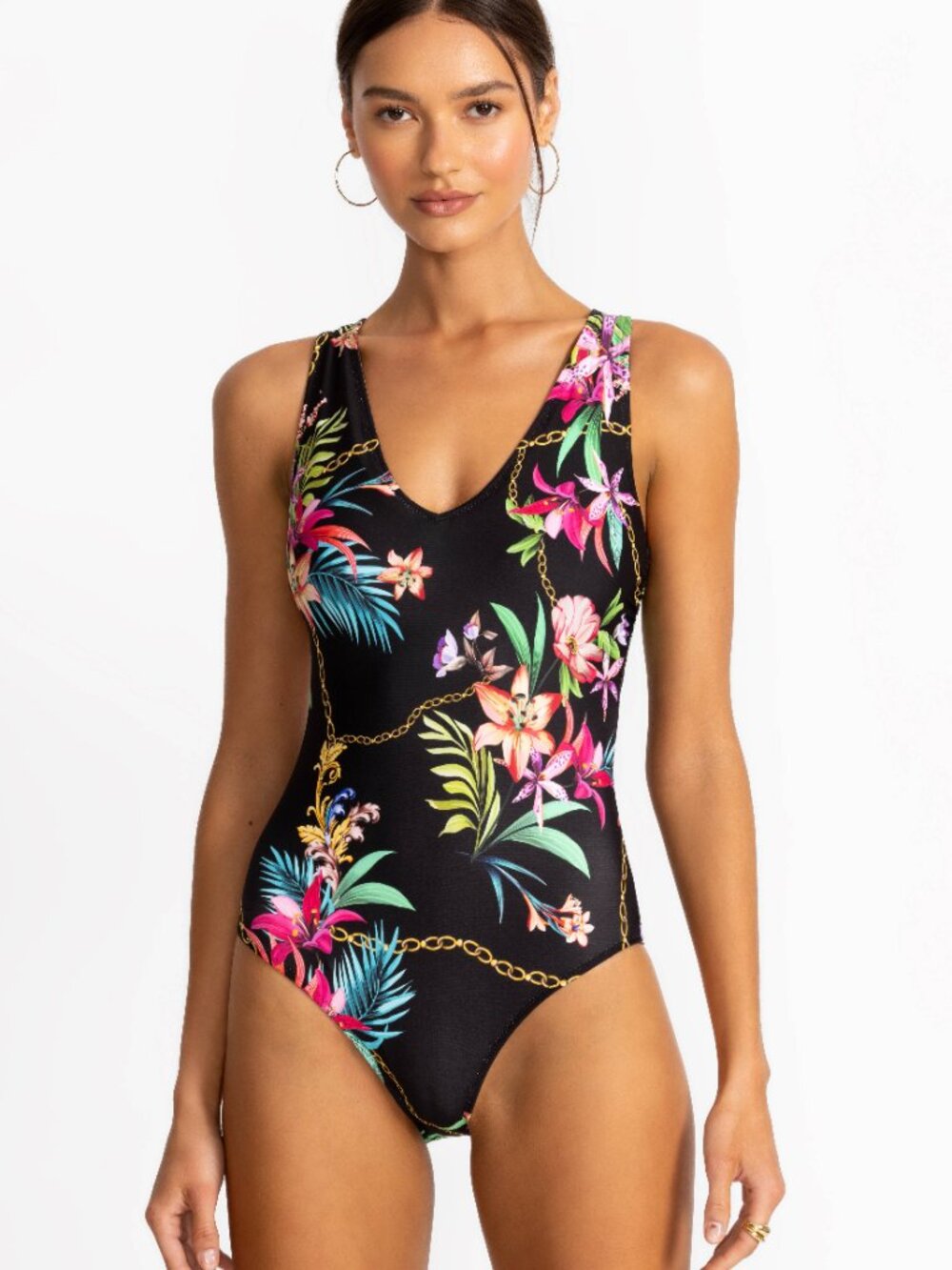 Johnny Was Miller Reversible V-Neck One Piece Swimsuit Size Small